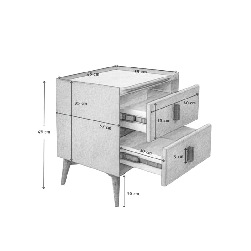Chenile Bedside Table