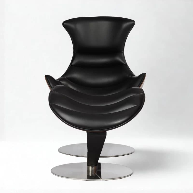Bentley Black Crescent Swivel Chair