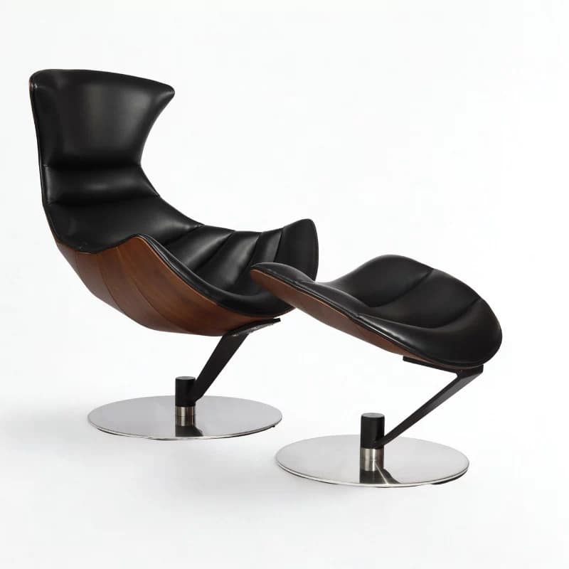 Bentley Black Crescent Swivel Chair