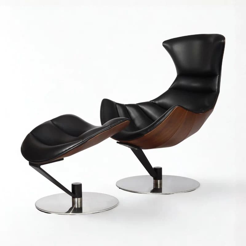 Bentley Black Crescent Swivel Chair