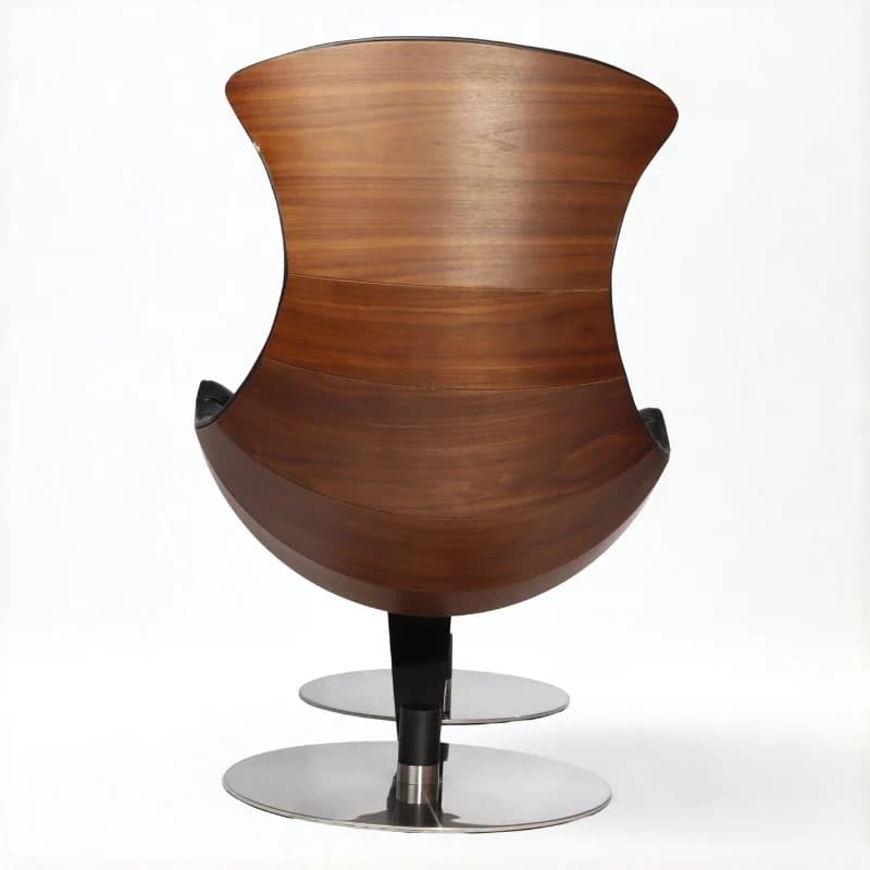 Bentley Black Crescent Swivel Chair