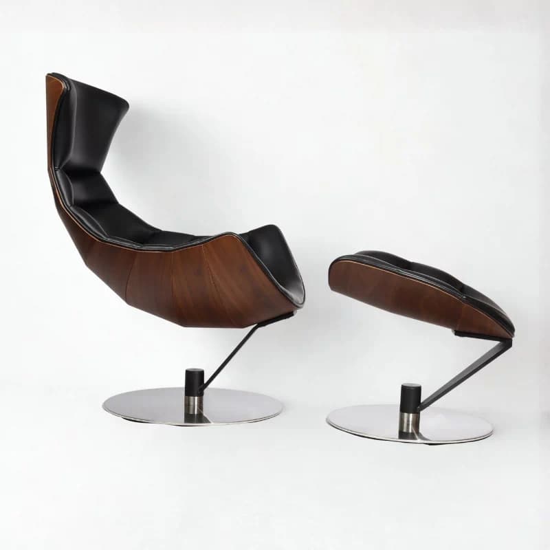 Bentley Black Crescent Swivel Chair