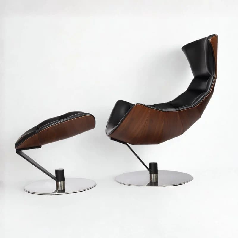 Bentley Black Crescent Swivel Chair