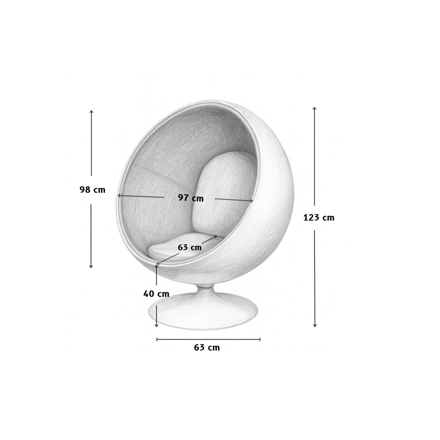 Dome Orange Pod Chair